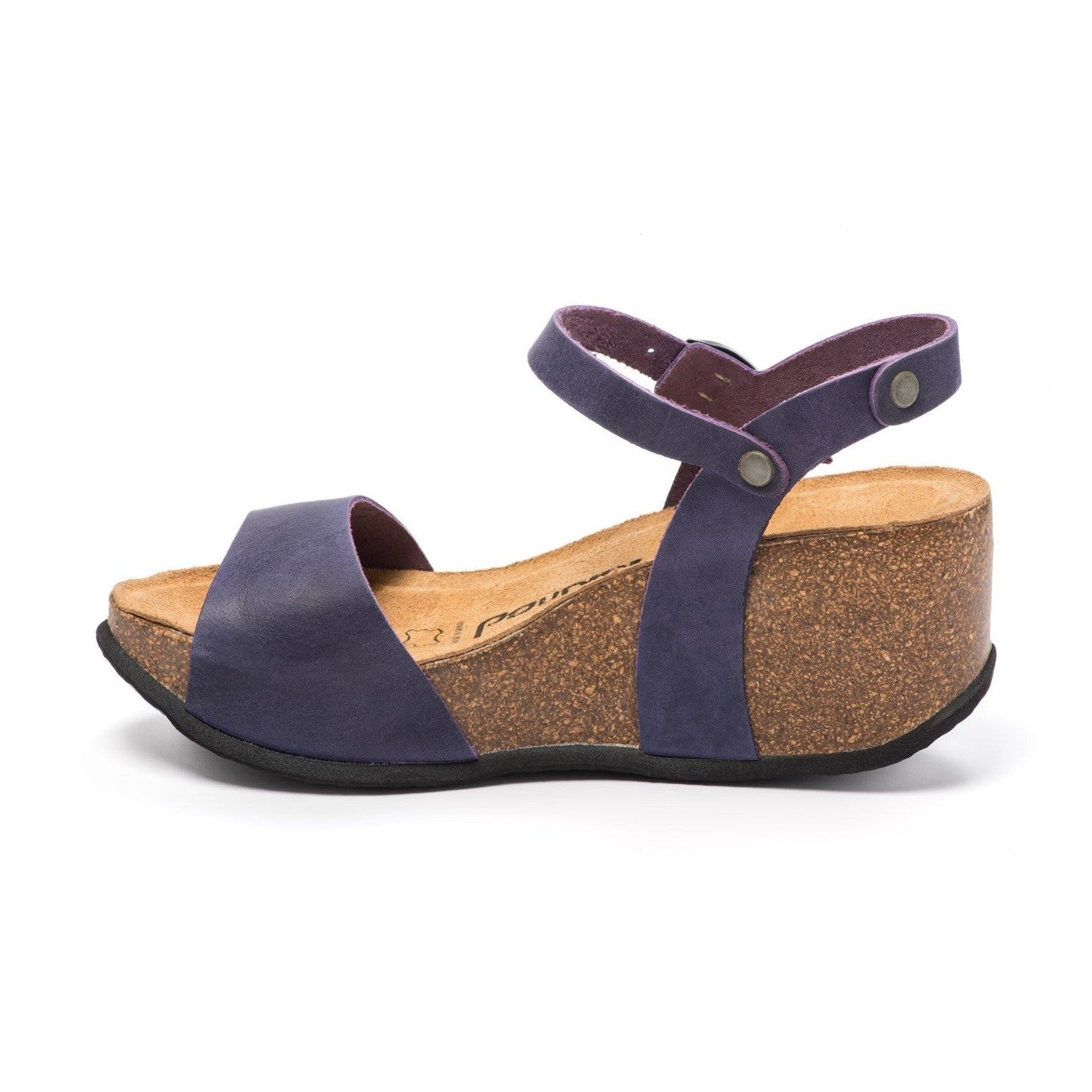 CH10 - NATUNED Sandalo a fascia larga con cinturino regolabile e zeppa da donna plantare in lattice anatomico comfort