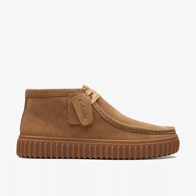 Clarks Torhill Hi uomo sneakers vista dall’alto con plantare Contour Cushion in pelle