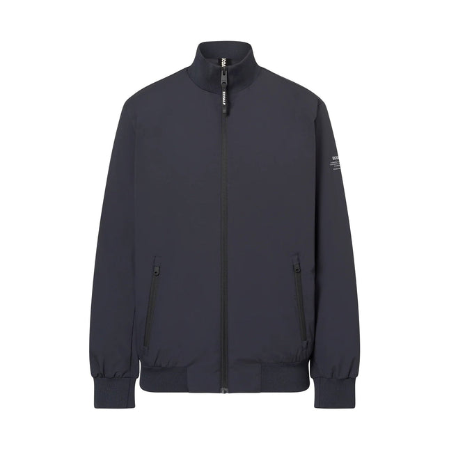 Ecoalf Jaime Giacca Uomo Sostenibile vista frontale con zip chiusa e taglio minimal