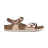 Dettaglio finitura metallizzata tomaia Birko-Flor sandalo Birkenstock Rio HL Kids