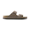 Sandalo Birkenstock Arizona unisex in pelle oliata sand vista laterale