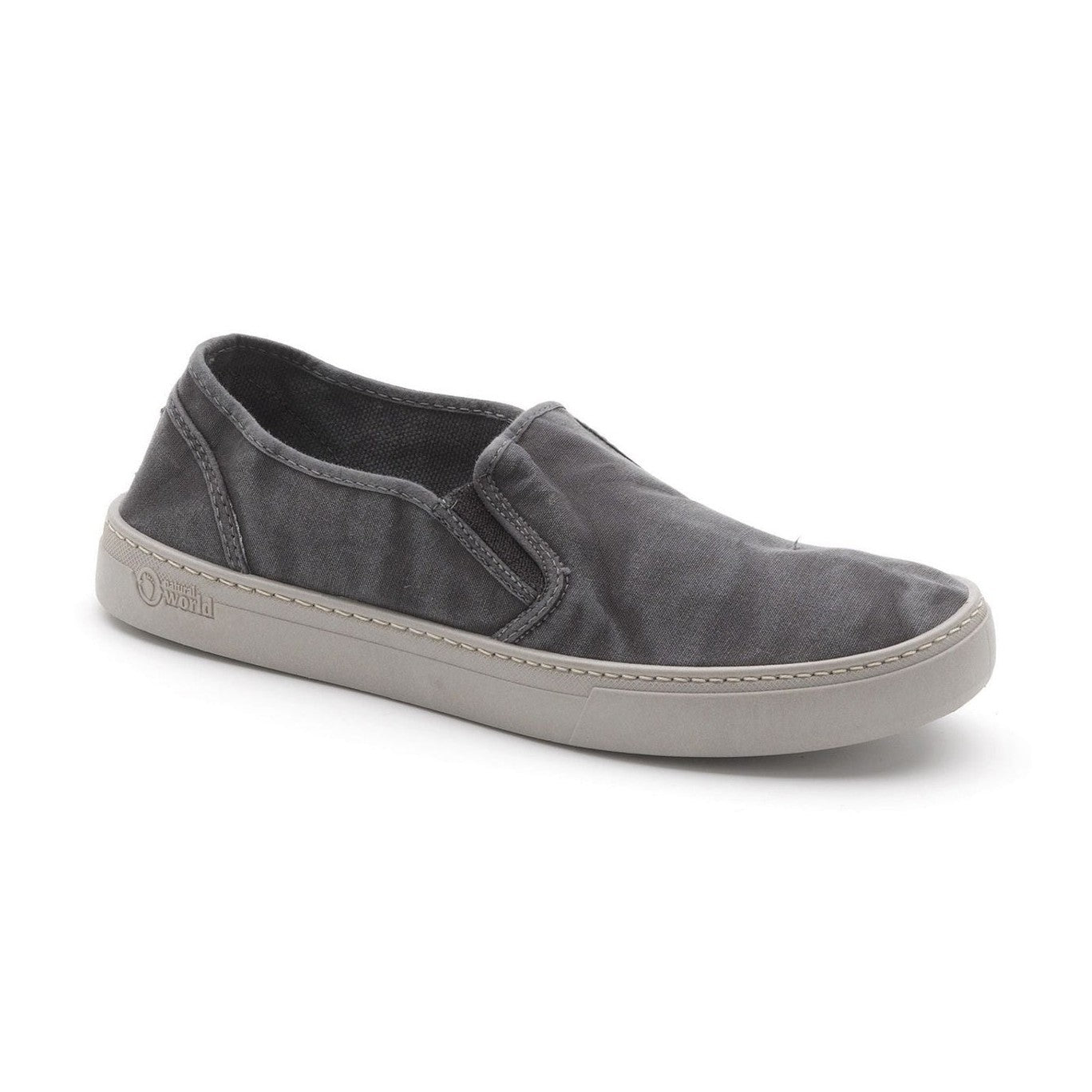 Slip on Natural World Old Gazelle uomo in cotone finitura vintage Old vista laterale.
