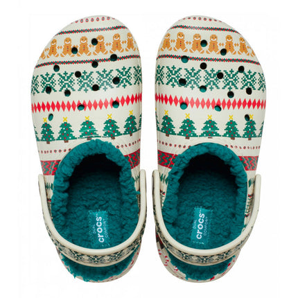 Sabot Crocs Fair Isle con disegno tipico natalizio e suola Croslite antiscivolo