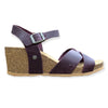 CH24 -  Sandalo a fasce con cinturini regolabili e zeppa da donna NATUNED  plantare in lattice anatomico comfort