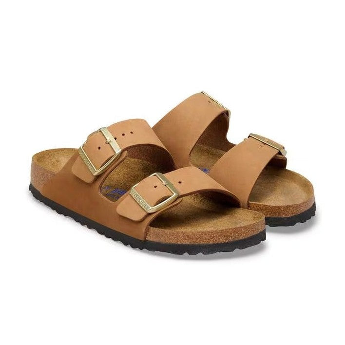 Suola EVA ammortizzante e sottopiede in pelle scamosciata Birkenstock Arizona donna Nubuck