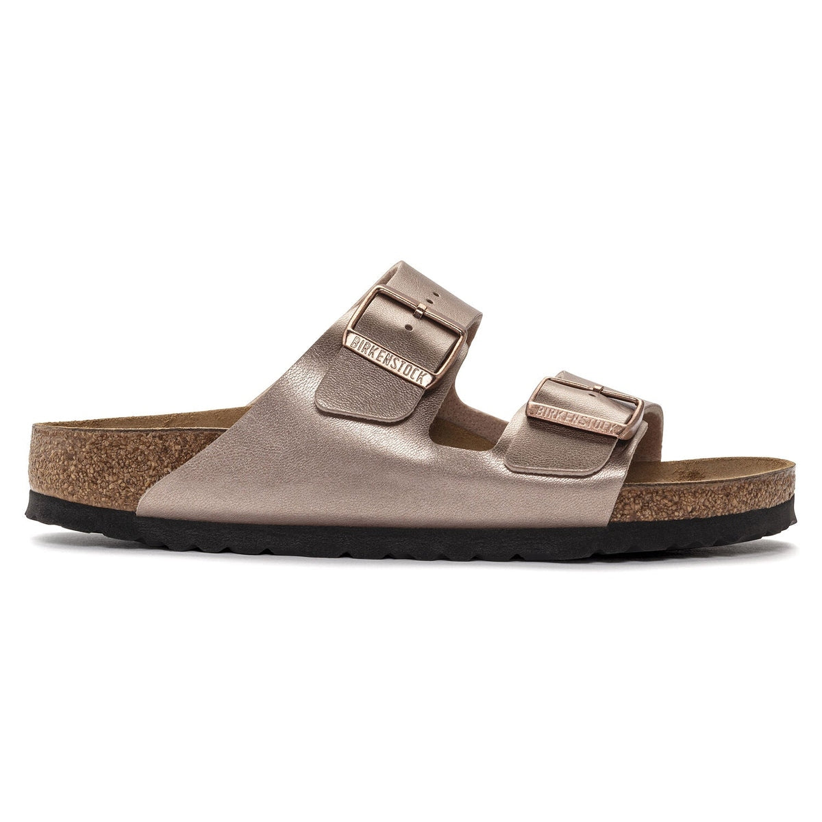 Calzata classica dei sandali Birkenstock Arizona Donna con sottopiede in pelle scamosciata traspirante.
