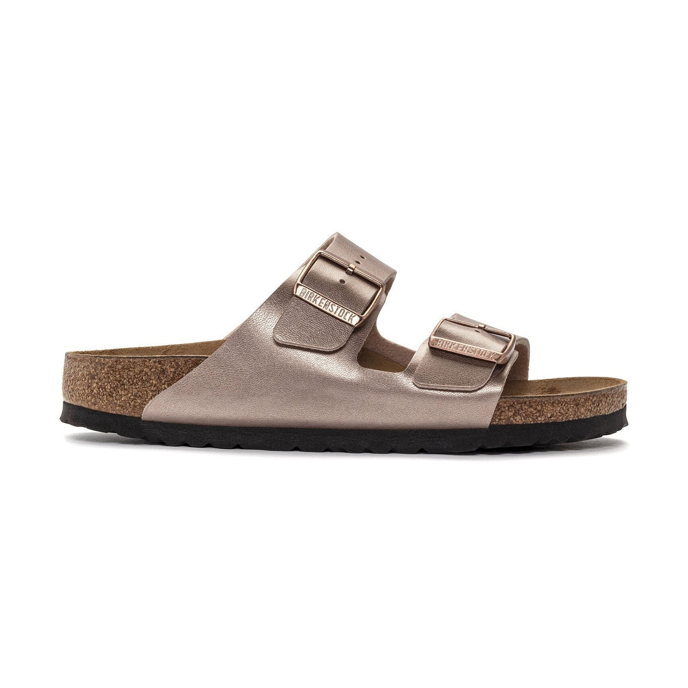 Calzata classica dei sandali Birkenstock Arizona Donna con sottopiede in pelle scamosciata traspirante.
