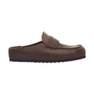 Sabot unisex Birkenstock Naples Wrapped in pelle naturale oliata con cuciture mocassino