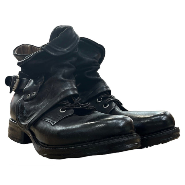 A.S.98 717204 stivaletto donna in pelle naturale lavorata a mano con dettagli artigianali