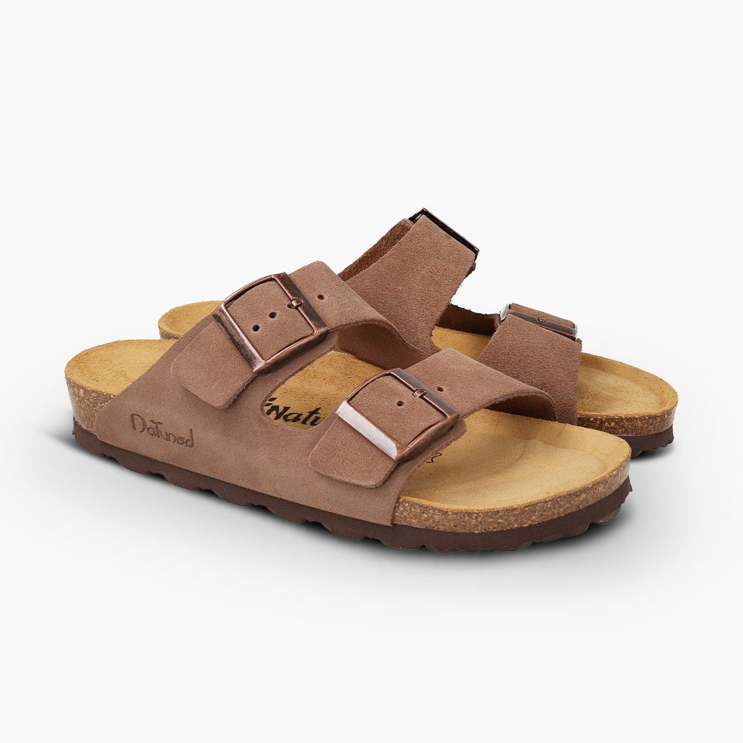 CH05 VELOUR - Sandalo a due fasce in pelle con cinturino regolabile da donna e da uomo NATUNED