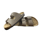 CH05 VELOUR - Sandalo a due fasce in pelle con cinturino regolabile da donna e da uomo NATUNED