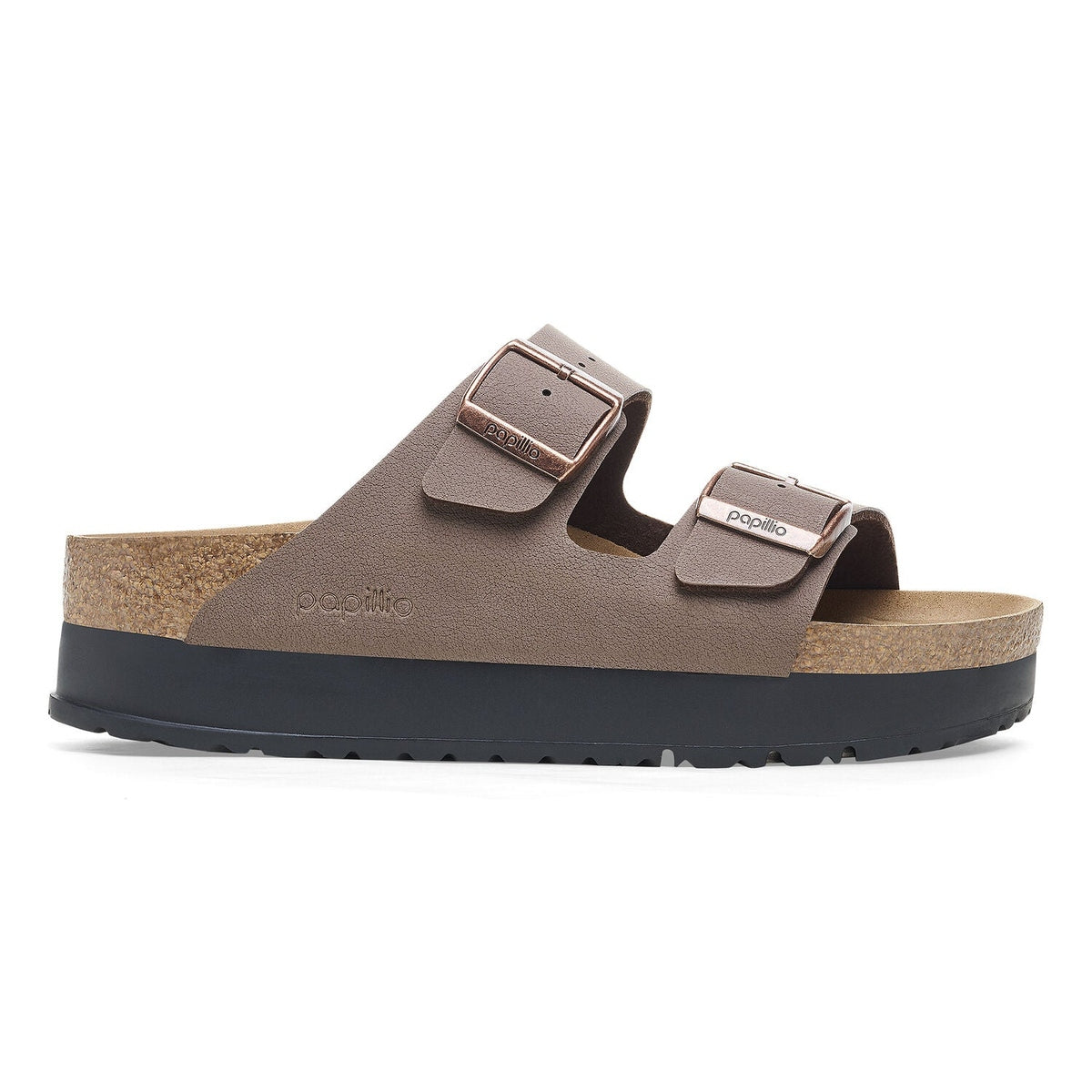 Birkenstock Arizona Papillio Flex Platform donna mocca vista laterale