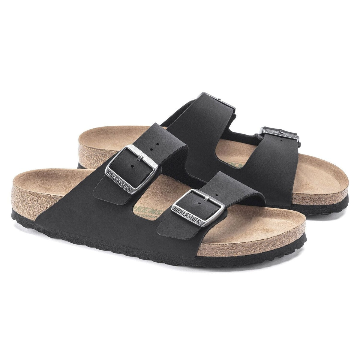 Birko-Flor finitura Nubuck vellutata con fibbie metalliche regolabili Birkenstock Arizona Vegan