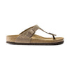 Sandalo infradito Birkenstock Gizeh unisex in pelle oliata vista laterale
