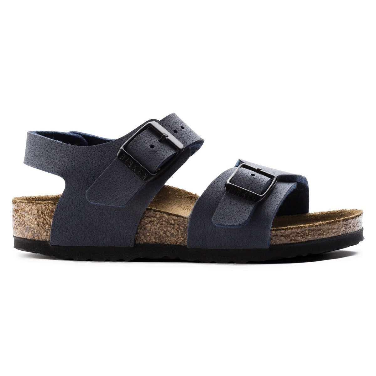 Dettaglio fibbie metalliche regolabili sandalo Birkenstock New York Kids