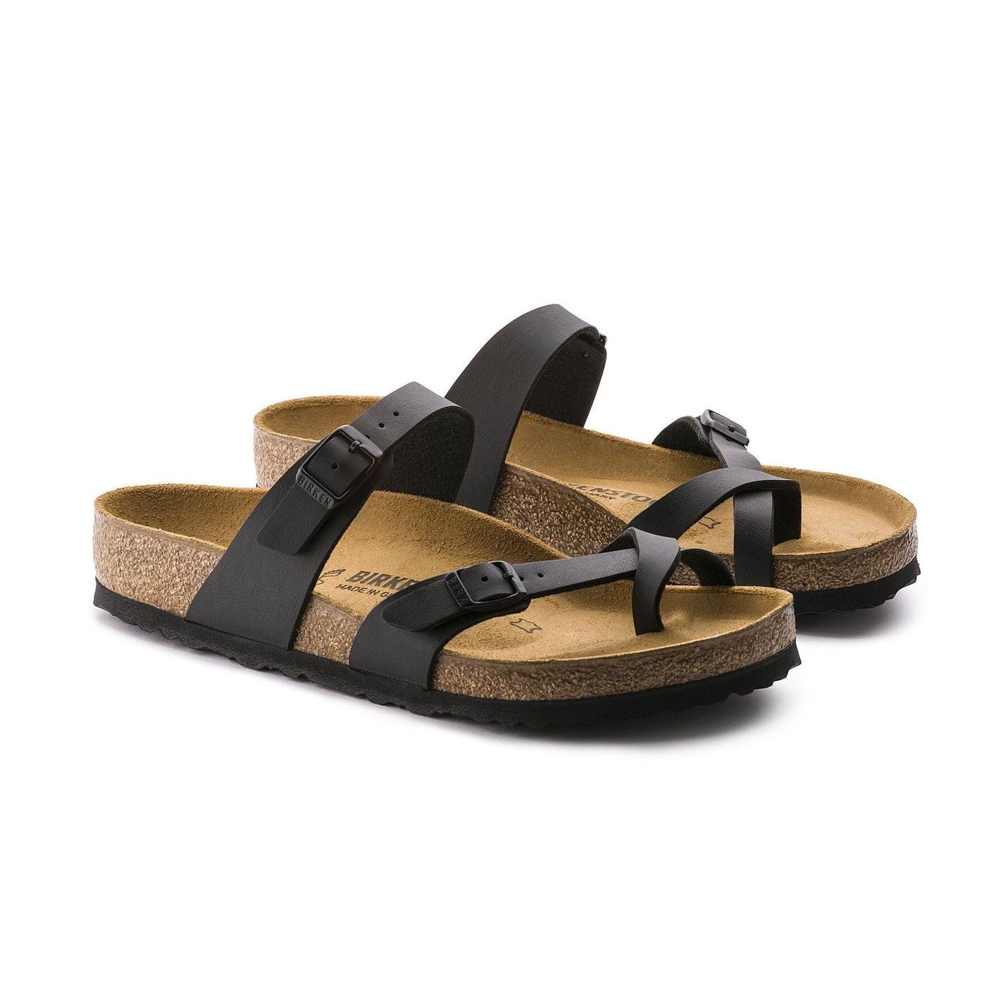 Dettaglio cinturino incrociato sull'alluce sandalo Birkenstock Mayari