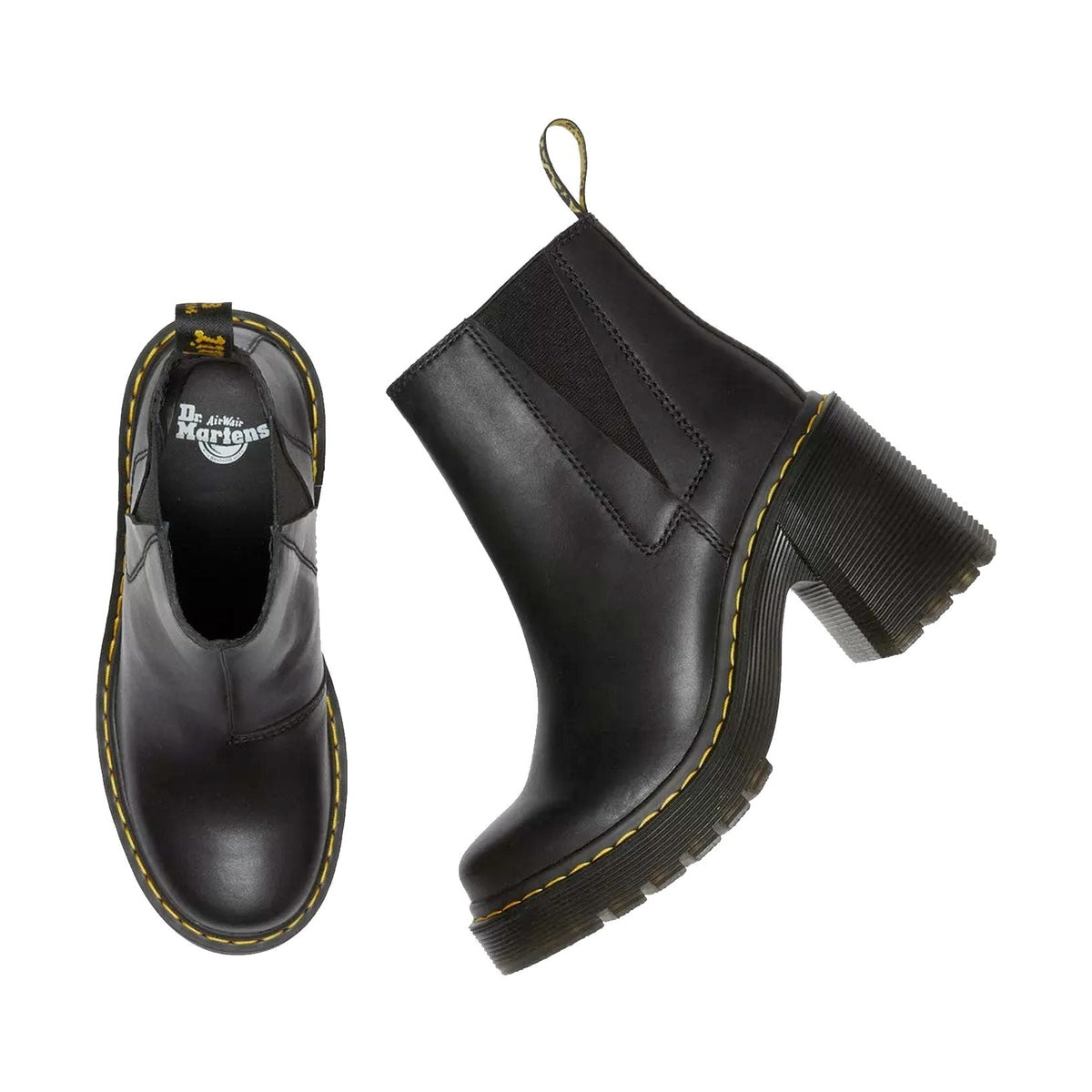 Dr. Martens Spence Donna Stivaletti Chelsea in Pelle Sendal con Tacco Svasato
